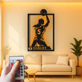 Cartel de metal LED personalizado de jugador de baloncesto - Regalo deportivo para atletas - Decoración de sala de juegos 2