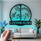 Insegna in metallo personalizzata con note musicali per oboe e luce LED regalo per musicisti decorazione per sala musica