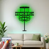 Cartel de metal LED personalizado para cesta de Disc Golf, regalo para jugadores de Disc Golf, decoración de sala de juegos o exterior