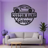 Personalized Supercar Metal Sign | Custom LED Garage Wall Art | Car Enthusiast Gift | Modern Man Cave Decor