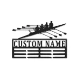 Personalisierte Ruder-Team-Schild | Individuelle Ruder-LED-Metall-Wandkunst | Geschenk für Trainer | Bootshaus- & Fitnessstudio-Dekor