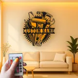 Custom Tool Set Led Light Metal Wall Art Personalized Gift for Handyman Garage Workshop Decor 1