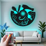 Enseigne de salon personnalisée | Art mural LED en métal sur mesure pour coiffeur | Décoration d’institut de beauté | Cadeau pour coiffeur