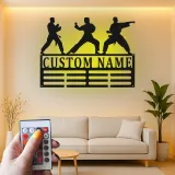 Insegna in metallo personalizzata per Karate | Arte da parete LED per arti marziali | Decorazione per Dojo e regalo per atleta