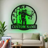 Insegna in metallo LED personalizzata per cacciatori di archi - Regalo per appassionati di tiro con l'arco - Decorazione per man cave 2