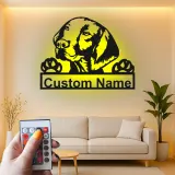 Cartel de metal LED personalizado de Labrador Retriever regalo para amantes de los perros decoración de sala 2