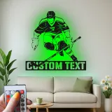 Personalisierte Hockey Wandkunst | Individuelles LED Metallschild für das Spielzimmer | Geschenk für Hockeyspieler