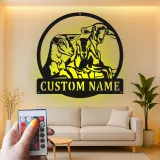 Custom Goat LED Metal Sign | Personalized Farmhouse Wall Art | Rustic Barn Decor for Goat Lovers | Hand-Crafted Metal Artwork
