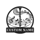 Insegna in metallo personalizzata con note musicali per oboe e luce LED regalo per musicisti decorazione per sala musica