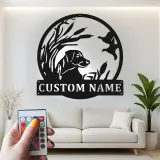 Labrador Retriever Hunting Sign | Custom LED Metal Wall Art | Personalized Hunter Gift for Man Cave | Duck Hunt Lodge Decor