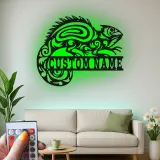 Décoration murale en métal personnalisée avec lézard et rétroéclairage pour les amoureux des reptiles