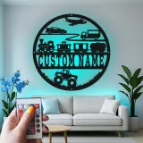Cartel de metal LED de transporte personalizado regalo para decoración de guardería o sala de juegos