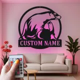 Arte de Metal LED de León Marino | Cartel de Decoración Costera Personalizado | Regalo de Casa de Playa de Vida Marina