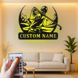 Insegna in metallo personalizzata per golfista con LED | Decorazione murale golf su misura | Arredo per man cave e regalo originale per amanti del golf