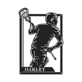 Insegna LED Personalizzata per Giocatore di Lacrosse | Insegna in Metallo Personalizzata | Decorazione per Camera da Ragazzo & Regalo Sportivo per Atleta | LAZERDIZAYN.CO