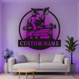 Cartel de metal LED de granja de cerdos personalizado Regalo para agricultores Decoración rústica de granja