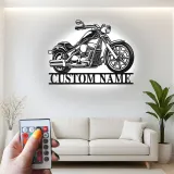 Insegna in metallo LED personalizzata per motociclisti, regalo per appassionati, decorazione per garage o man cave