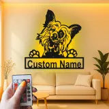 Custom Papillon Dog Led Light Metal Wall Art Personalized Pet Parent Gift Living Room or Bedroom Decor