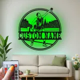 Custom Discus Thrower Led Light Metal Wall Art Athlete Gift for Sports Enthusiasts Game Room Decor