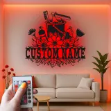 Custom Cleaning Supplies Led Light Metal Wall Art Housewarming Gift for Cleaners Laundry Room Decor