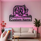 Custom Pekingese LED Sign | Personalized Dog Metal Wall Art | Pet Portrait Memorial Gift for Dog Lovers