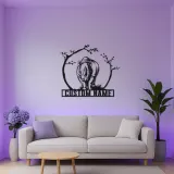 Rhinoceros LED Metal Wall Art | Custom Name Safari Sign | Modern Wildlife Decor for Home & Office