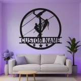 Panneau LED Lineman personnalisé | Décoration murale en métal sur mesure | Cadeau pour électricien et agent de réseau | Déco industrielle pour maison et garage