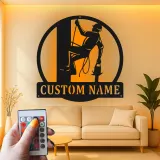 Insegna LED Personalizzata per Lineman | Insegna in Metallo Personalizzata | Regalo per Elettricista | Decorazione per Man Cave