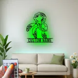 Décoration murale en métal personnalisée de tortue de mer avec rétroéclairage LED - Cadeau pour les amoureux de l'océan, décoration de nursery ou de chambre d'enfants
