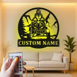 Custom ATV Rider Led Light Metal Wall Art Gift for Outdoor Enthusiasts Adventure Decor for Game Room