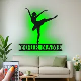 Insegna in metallo LED ballerina personalizzata, regalo per ballerini, decorazione per studio di danza o camera da letto