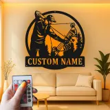 Insegna in metallo LED personalizzata per cacciatori di archi - Regalo per appassionati di tiro con l'arco - Decorazione per man cave o cabin