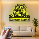 Panneau LED Old English Sheepdog | Décoration murale en métal personnalisée | Cadeau pour amoureux des chiens | Décor avec le nom de l'animal