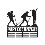 Insegna con Nome Personalizzata per Escursionisti | Arte in Metallo LED per Amanti dell'Avventura | Regalo Decorativo per Outdoor