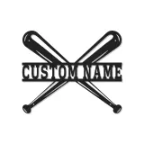 Insegna in metallo personalizzata con luce LED per mazze da baseball, regalo sportivo personalizzato per fan del baseball, decorazione per sala giochi