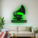 Insegna in metallo LED personalizzata per amante della musica, regalo in stile vintage per la casa 1
