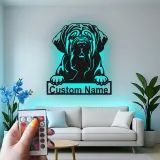 Custom Mastiff Led Light Metal Wall Art Personalized Dog Lover Gift Living Room Pet Decor 5