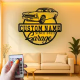 Insegna in metallo LED personalizzata per auto classiche regalo per appassionati di auto decorazione per garage 4