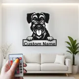 Insegna in metallo LED personalizzata Schnauzer regalo per amanti dei cani decorazione per soggiorno