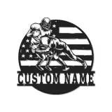 Arte Mural de Metal de Fútbol Personalizado con LED | Cartel de Nombre Personalizado para Man Cave o Habitación de Adolescentes | Regalo para Jugador de Fútbol Americano