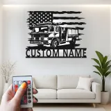 Insegna in Metallo Personalizzata per Vigile del Fuoco | Arte da Parete con LED per Camion dei Pompieri | Regalo per Vigile del Fuoco | Decorazione per Stazione dei Vigili del Fuoco