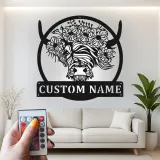 Custom Highland Cow LED Sign | Floral Metal Wall Art for Farmhouse Decor | Personalized Rustic Gift for Cow Lover