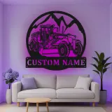 Custom Road Grader Led Light Metal Wall Art Personalized Gift for Construction Enthusiasts Garage or Office Decor