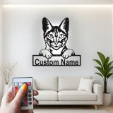 Custom Cat Led Light Metal Wall Art Personalized Gift for Cat Lovers Living Room or Bedroom Pet Decor