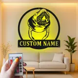 Manatee LED Metal Wall Art | Personalized Sea Cow Name Sign | Custom Nautical Decor for Beach House & Ocean Lovers