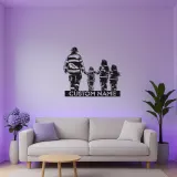 Insegna personalizzata per famiglia di vigili del fuoco | Arte murale LED in metallo | Regalo su misura per papà pompiere | Arredo per caserma