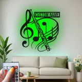 Personalized Flute LED Metal Sign | Custom Music Note Wall Art | Musician Name Decor | Gift for Band Room