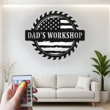 Décoration murale en métal LED personnalisée pour l'atelier de papa - cadeau parfait pour lui - décoration de garage ou d'atelier
