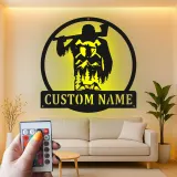 Custom Lumberjack Metal Sign | LED Mountain Wall Art | Personalized Outdoorsman Gift for Rustic Cabin Decor