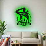 Insegna LED Personalizzata per Soldato Salutante | Arte in Metallo con Bandiera Americana Personalizzata | Decorazione Militare Patriottica | Regalo per Veterani